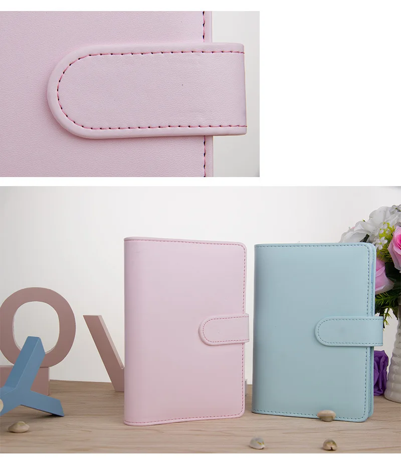 Cute Ring Stationery Business Notebook A5 A6 Genuine Leather Cover Loose Leaf Notebook Diary Travel Journal Sketchbook Planner (8)