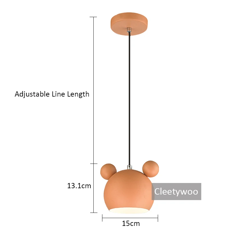 Подвесные светильники в скандинавском стиле из кованого железа с милым мультяшным изображением Микки из мультфильма, коридора, спальни, детские прикроватные светильники