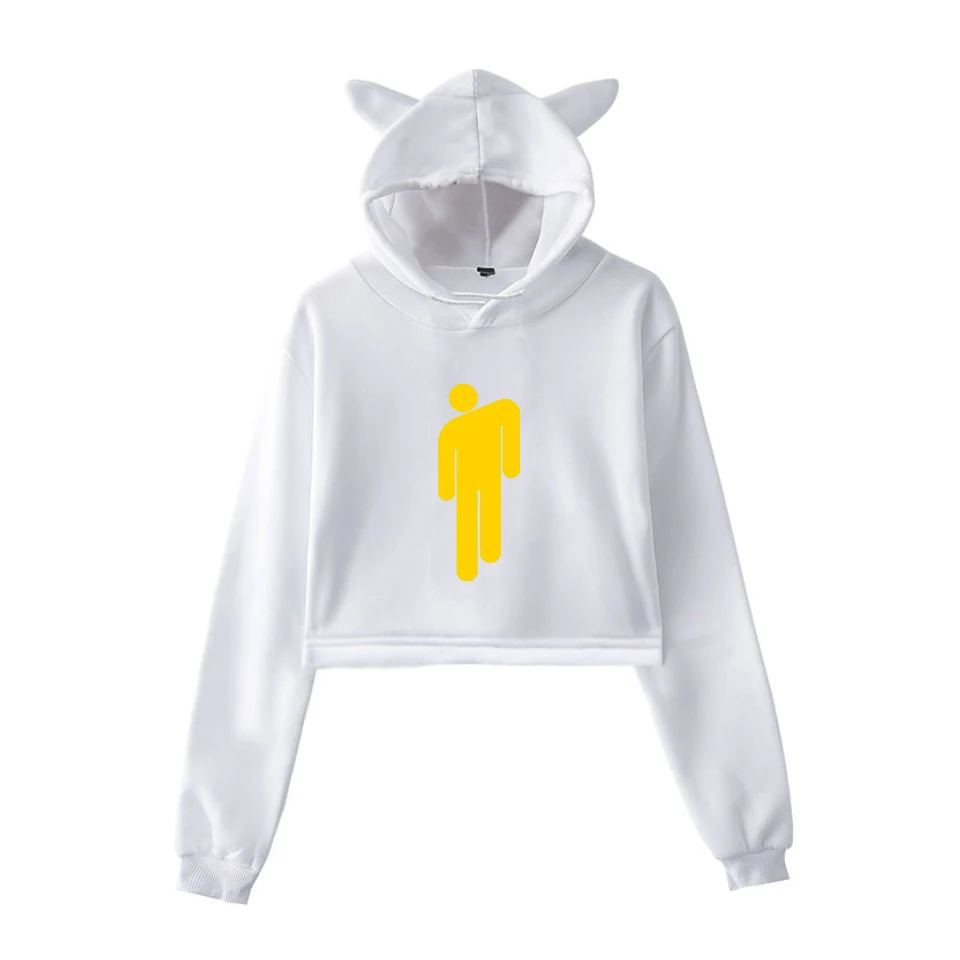 902-JX-Billie 1 Женские толстовки 10 цветов Billie Eilish, толстовка, укороченный топ, розовая толстовка с капюшоном, одежда в стиле хип-хоп для девочек, уличная одежда, весенний топ с длинными рукавами - Цвет: 902-JX-Billie 1