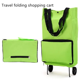 

Portable Folding Shopping Cart Household Multifunctional Oxford Cloth Carrier Bag for Housewife