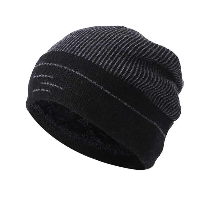 Зимняя теплая вязаная шапка простой Повседневный стиль утолщенная пушистая акриловая ветрозащитная теплая шапочка головной убор аксессуары для одежды