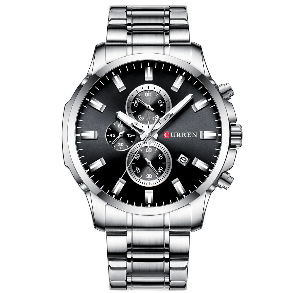 CURREN лучшие брендовые часы бизнес-класса мужские спортивные наручные часы Модные Аналоговые кварцевые часы мужские часы хронограф часы из нержавеющей стали