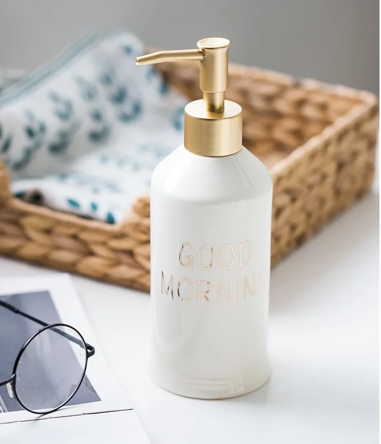 420 мл Nordic Керамика Эмульсия пустая бутылка мыла Ванная комната контейнер для жидкого мыла Отель Club дезинфицирующее средство для рук гель для душа шампунь