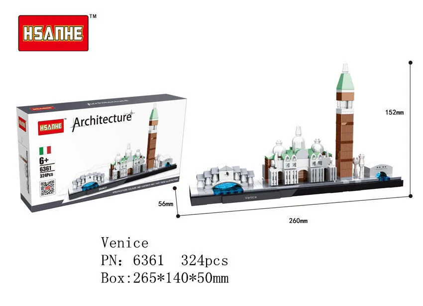 4 модели мини Архитектура блоки национального искусства улицы Венеции Будапешт Берлине Нью Йорке здание Архитектура Берлине#6361