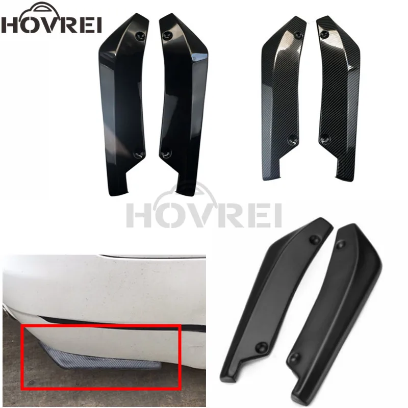 

1 Pair Universal Carbon fiber black Car auto rear Guard Bumper Protector Durable Corner Protection Accessories car styling