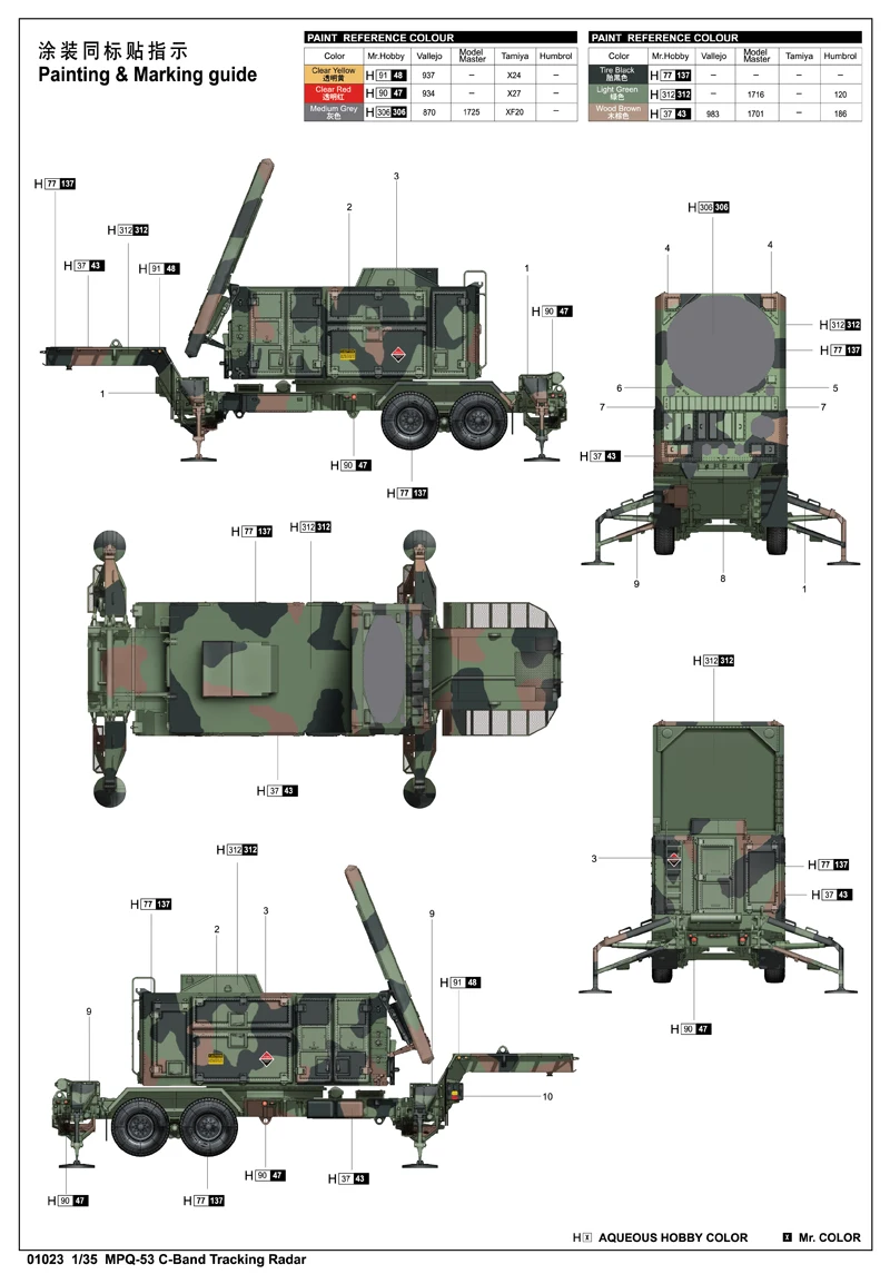 Трубач 01023 1/35 MPQ-53 C отслеживания радар-масштабная модель комплект