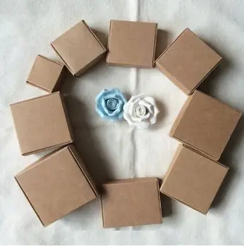 

2020 Natural Kraft paper gift packaging box,small craft box folding kraft paper,brown handmade soap paper cardboard box