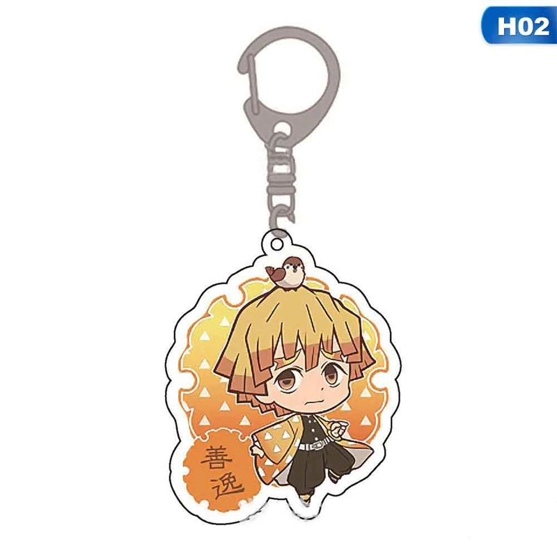 Anime Demon Slayer: Kimetsu No Yaiba Keychain Kamado Nezuko Kimono Kamado Tanjirou Kimono Badge Keyring Fans Jewelry Gift