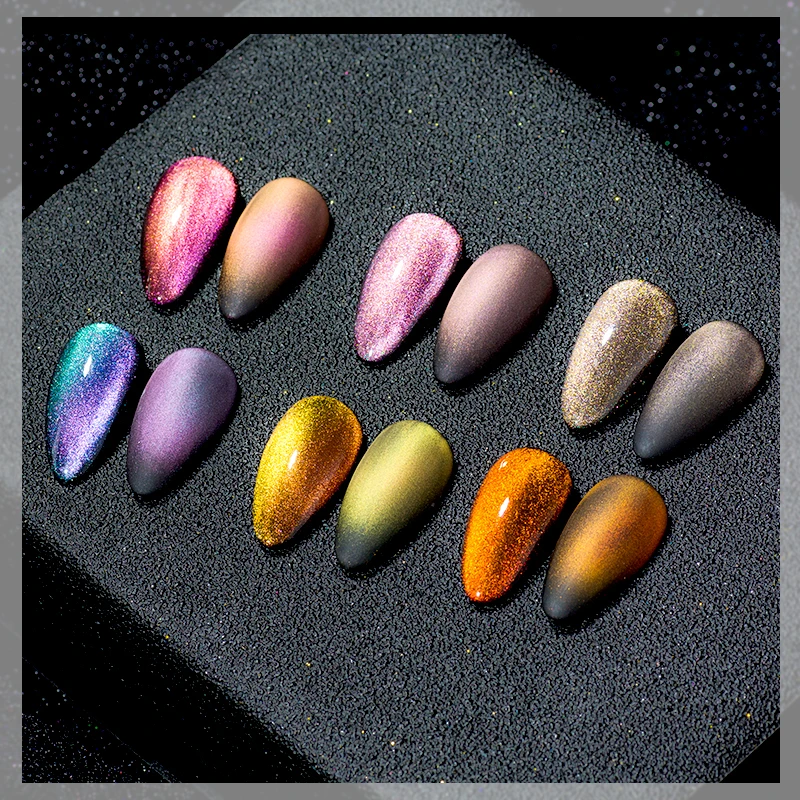 MEET ACROSS 9D Galaxy Magnetic Gel Nail Polish 5ML Soak Off UV LED Nail Art Lacquer Long Lasting Varnish Shining Cat Eye Gel
