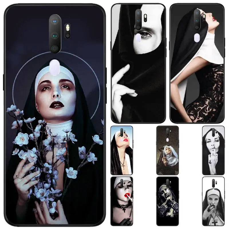 

LJHYDFCNB Sister Style Nun Black TPU Soft Phone Case Cover For OPPO A83 1 71 72018 5S X5S X7 1K 73S X7 PRO 11X