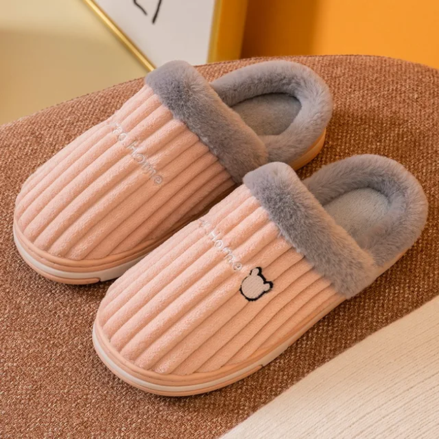 Winter Warm Home Slippers For Men Furry Plush Slippers Women Flip Flops Man  Shoes Non Slip Bedroom Couple Soft Indoor Man's Shoe - Men's Slippers -  AliExpress