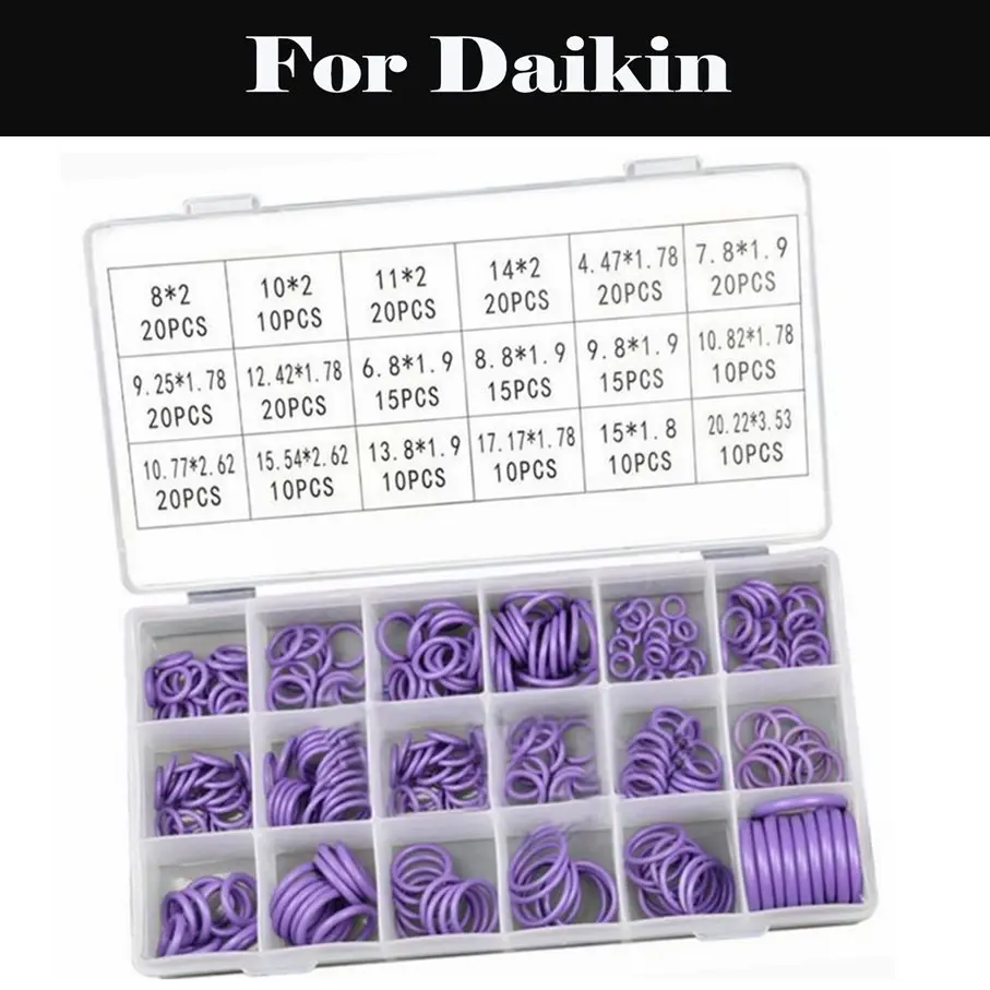 

Violet O-Rings Set Seal Kit R134a R12 HNBR Rubber Assortment For Daikin FTKH35QRV16 DTKP25QRV16 FTC60PRV16 FT50M