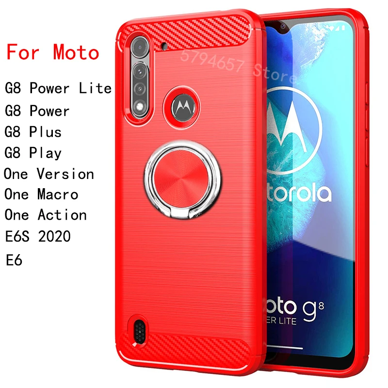 Чехол с кольцом на палец для Motorola G8 Power Lite чехол Moto E6S E6 Plus One Version Macro Action Play|Бамперы|