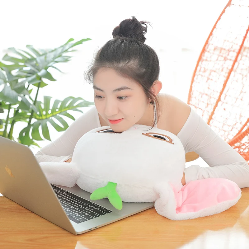 Прямая поставка Peluches кролик плюшевые животные мягкая игрушка одеяло «кролик» Подушка грелка для рук 3 в 1 Набор для детей