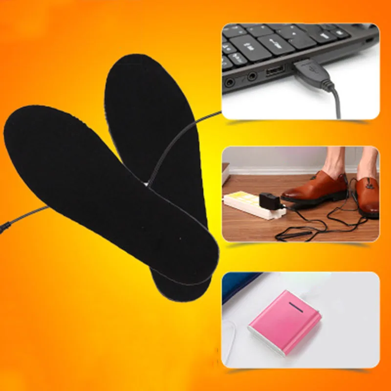 Black Heated Woman Insoles Electric Keep Feet Boots Warm Socks Charging Warming Heating Rechargeable