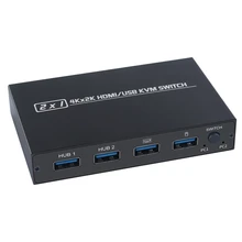 Aliexpress - HDMI KVM Switch with 2 in and 1 Out, 2 Ports USB Keyboard, Mouse and Printer Sharing 4K@60HZ