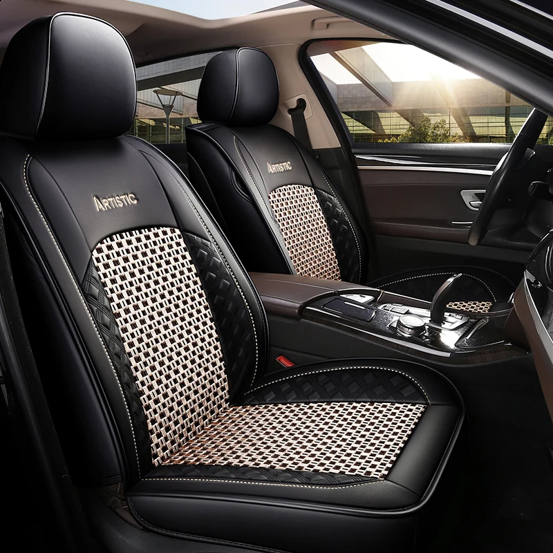 2 BLACK HIGH QUALITY FRONT CAR SEAT COVERS PROTECTORS FOR HYUNDAI SANTA FE