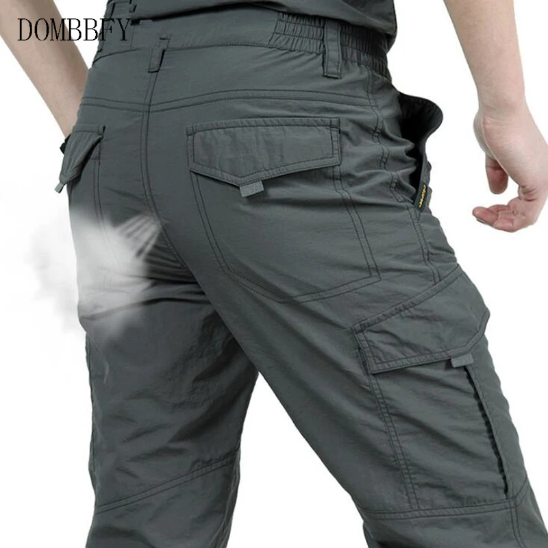 Summer Men Quick Dry Breathable Waterproof Cargo Pants Men's Outdoor Mountain Camping Trekking Pants Elastic Waist Trousers 4XL Summer Men Quick Dry Breathable Waterproof Cargo Pants Men's Outdoor Mountain Camping Trekking Pants Elastic Waist Trousers 4XL