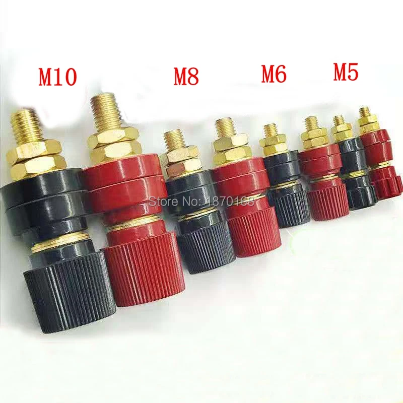 2 Pcs plastic shell Male threaded diameter binding post terminal 5/6/8/10MM Copper post 5-10mm Regulator welder