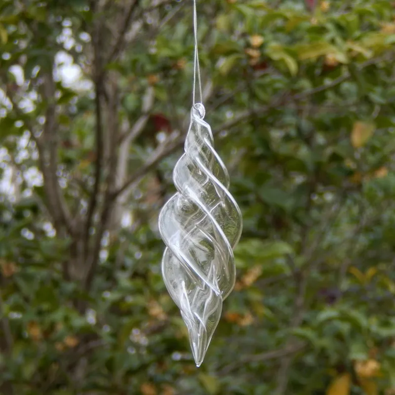 Christmas tree decorations transparent twist glass ice strips Christmas crafts pendants