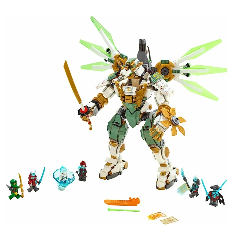 

900pcs Ninja Lloyd's Titan Mech Building Blocks Kit Spinjitzu Bricks Classic Movie Ninjagoed Model Kids Toys For Children Gift