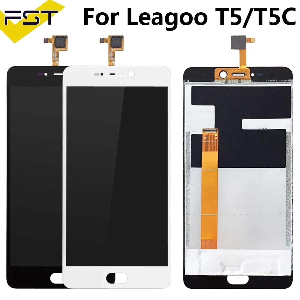 Billige Schwarz Weiß Für LEAGOO T5 T5C LCD Display Und Touch Screen 5,5 \