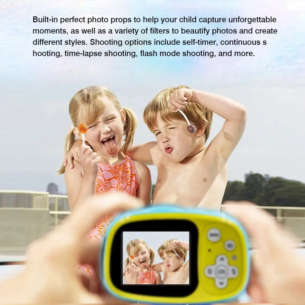 Детская мини камера HD перезаряжаемая водонепроницаемая 2 дюймовый экран детский