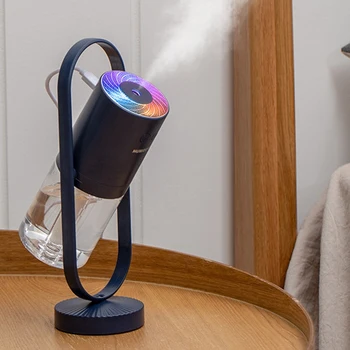 

EAS-Ultrasonic ProjectionAir Humidifier 360 Free Degrees Rotation USB Aroma Diffuser Mini Car Humidifier with LED Lamp Dark Blue