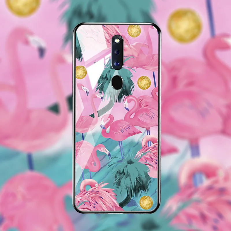 Чехол для телефона из закаленного стекла для OPPO F11 K1 Reno z, стеклянный чехол с цветком розы для OPPO F11 pro realme X lite Find X Cover - Color: M072