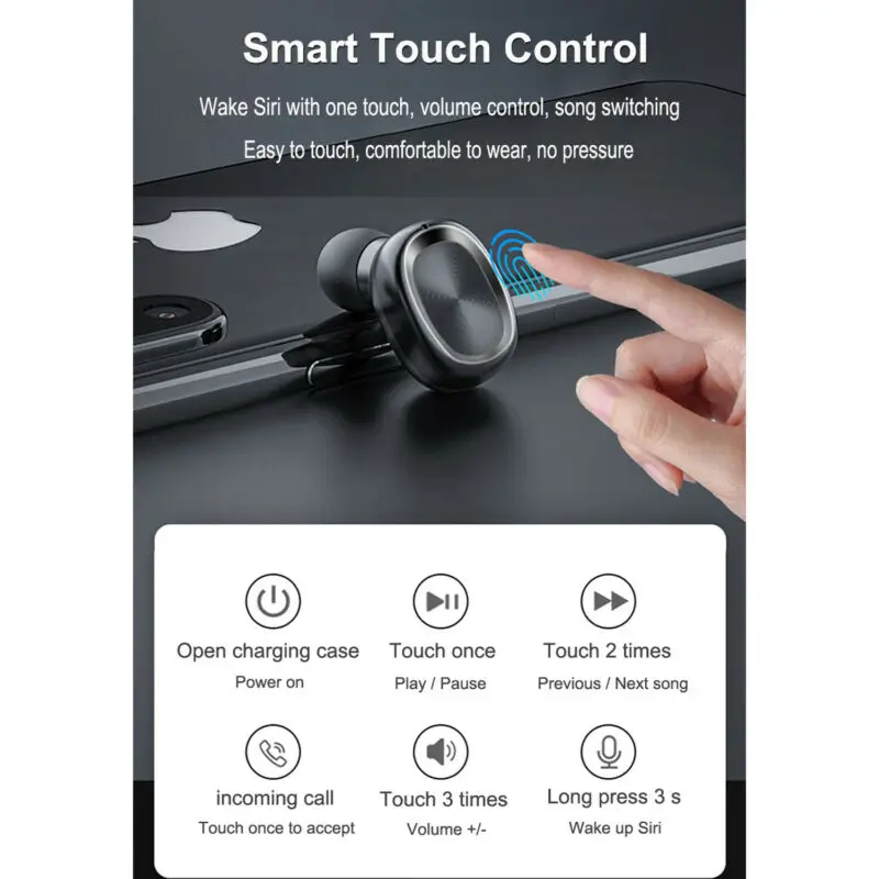 Metal Matte Wireless Bluetooth Earphones TWS 5 0 Touch 8D Stereo Bluetooth Earbuds Noise Reduction Call Alert For iOS Android