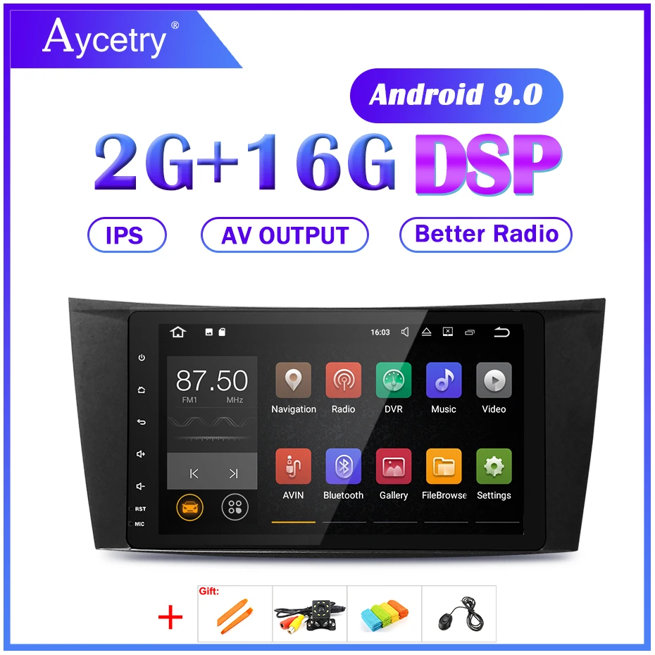 

DSP IPS Android 9.0 GPS Radio for Mercedes Benz W211 W463 W209 W219 E200 E220 E300 E350 CLK CLS Navigation Stereos no DVD Player
