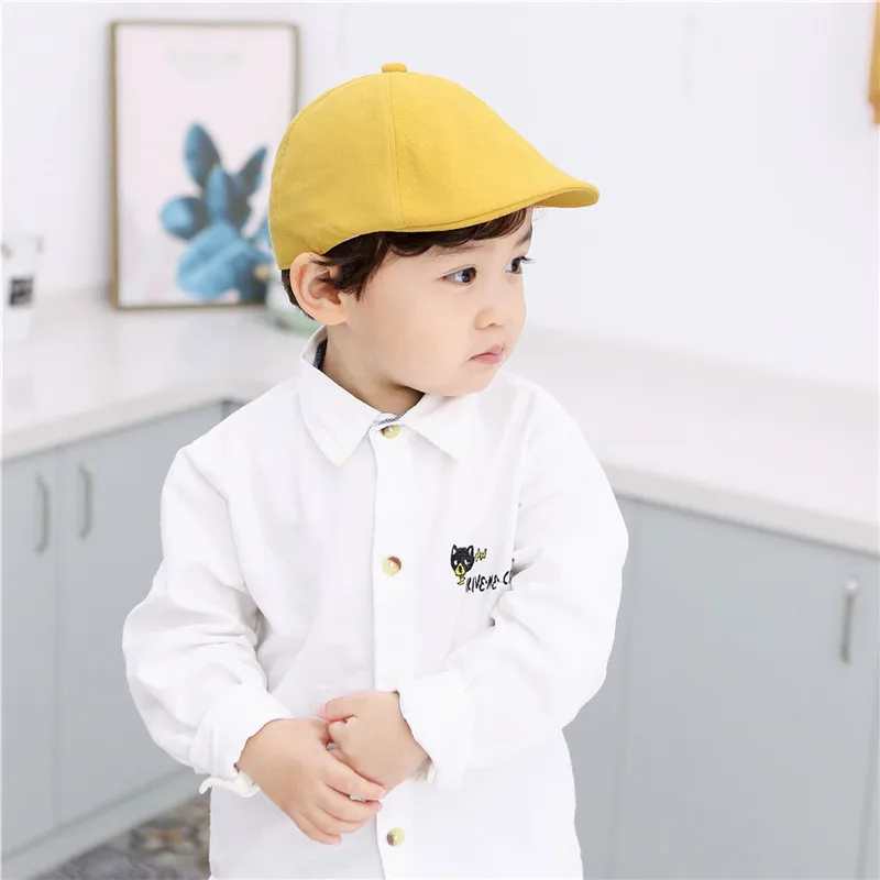 Fashion Baby Hat Handsome Cotton Linen Baby Boy Beret Cap Children Hat Infant Toddler Sun Caps Baby Accessories For 0-2 Years