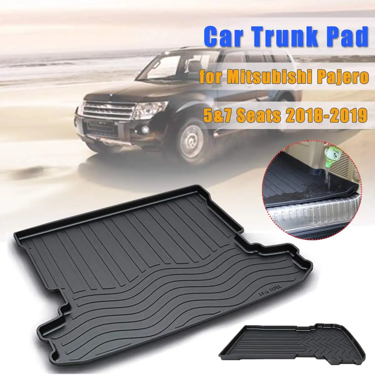 Car Cargo Liner Floor Mat Rear Trunk for Mitsubishi Pajero 5 &amp 7 Seats 2006-2010 2011 2012 2013 2014 2015 2016 2017 2018 |