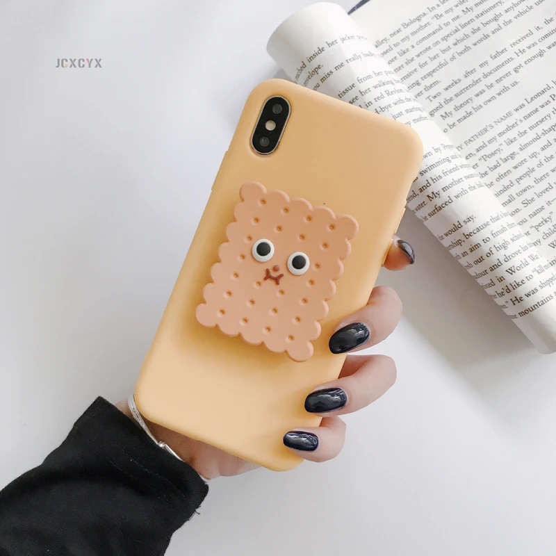 J 3D напиток печенье милый мягкий чехол для телефона для iphone X XR XS 11 Pro Max 6 7 8 plus держатель чехол для samsung S8 S9 S10 A50 Note 10 - Цвет: J