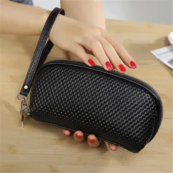 

Women Genuine Leather Cosmetic Bag For Women 2019 Actor makeup Clutch cell phone Bag leather Professional organizer Bags