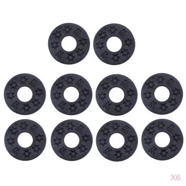 60pcs Guitar Strap Block Rubber Lock Washer Gasket Cushion for Guitar Parts