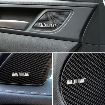 

10pcs 3D aluminum speaker stereo speaker badge emblem Sticker for Mitsubishi RalliArt asx lancer accessories car styling