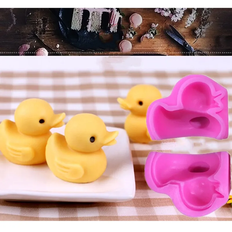3D милая утка силиконовая форма DIY помадка торт мусс плесень, подсвечник, Мыло плесень аксессуары инструмент
