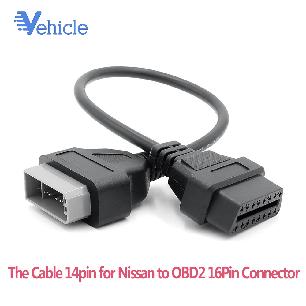 Кабель 14pin для Nissan в OBD2 16Pin разъем ODB2 OBD2 автомобильный диагностический сканер инструмент OBD в OBD2 автомобильный удлинитель