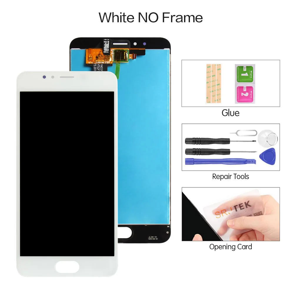 Протестированный 5,2 дюймов 1280x720 для Meizu M5S Meilan 5S ЖК-дисплей кодирующий преобразователь сенсорного экрана в сборе запасные части M612H M612M - Цвет: White I No Frame