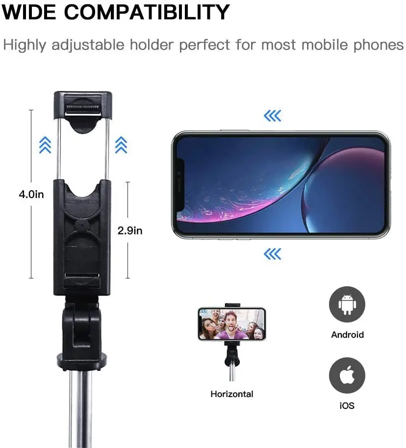 3 в 1 Беспроводная Bluetooth селфи палка для iPhone IOS Android складной ручной монопод с
