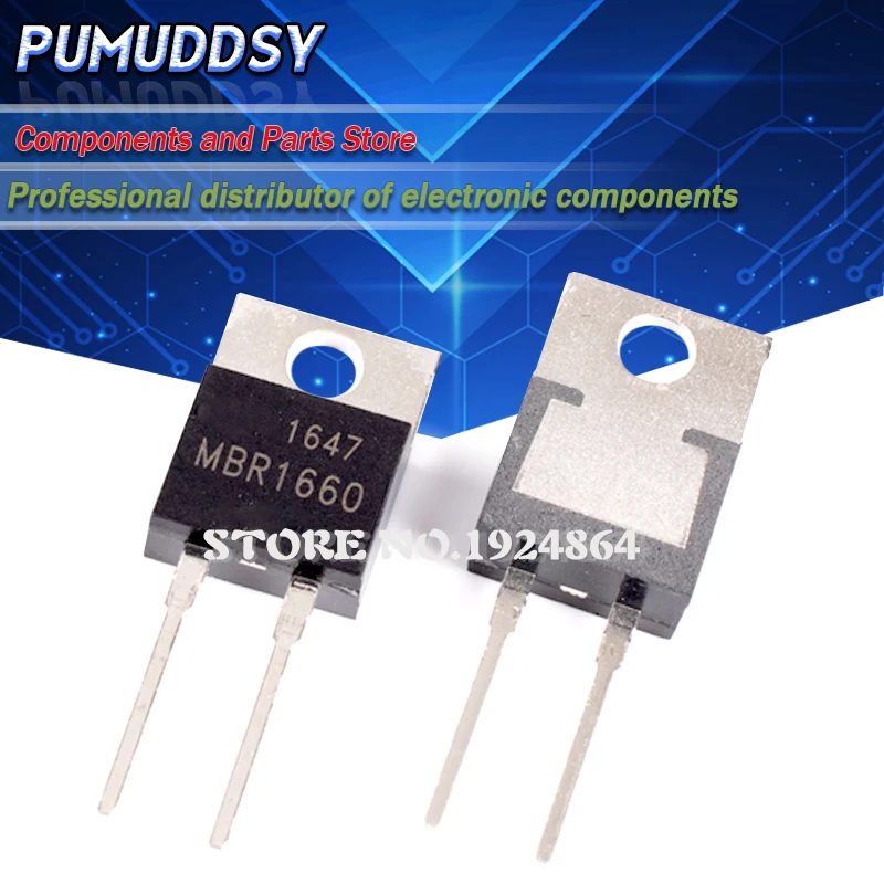 10 шт. MBR1660 MBR1660FCT MBR1660CT 60В 16A TO-220-2 интегральная схема IC | Электронные компоненты и