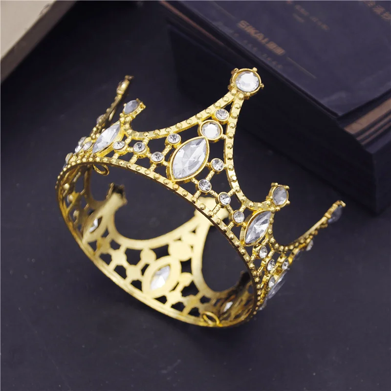 Birthday Crown Cake Decoration 8cm Children Diadem Bridal Wedding Hair Jewelry Tiaras