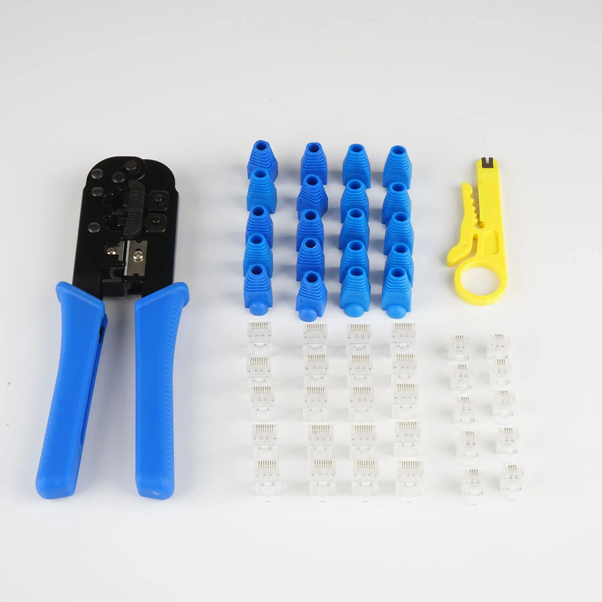 RJ45/11 сетевой инструмент с хрустальной головкой зажим для проводов Набор обжимной Стриппер Мультитул - Цвет: Темно-синий