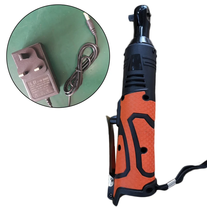 

60N.m 3/8 Right Angle Cordless Electric Ratchet Wrench 7 Sockets W / Charger