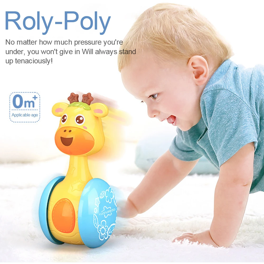 

New Baby Rattles Tumbler Doll Baby Roly-poly Toys Sweet Bell Music Learning Education Toys Gifts Baby Bell baby toys 0 12 months