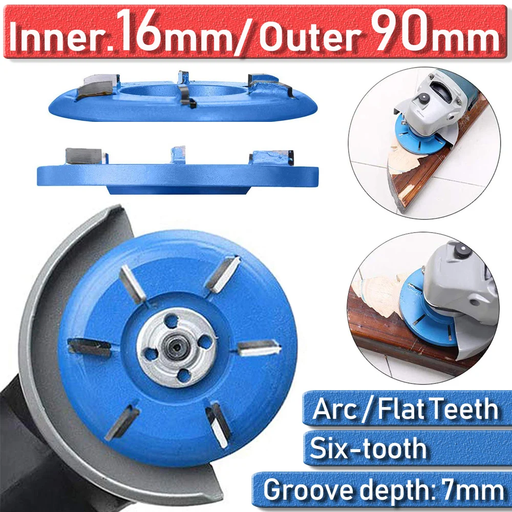 

Cutter For 16Mm Aperture Angle Grinder Key Word Carving Disc Milling Wood Working 6 Teeth Carving Wood Disc Cutting Discs D40