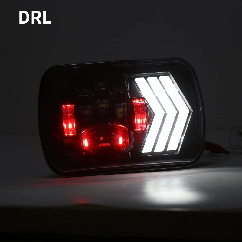 5X7 7X6 дюймов прямоугольный светодиодный фонарь с DRL Янтарный указатель поворота для Jeep Wrangler YJ Cherokee XJ H6014 H6052 H6054