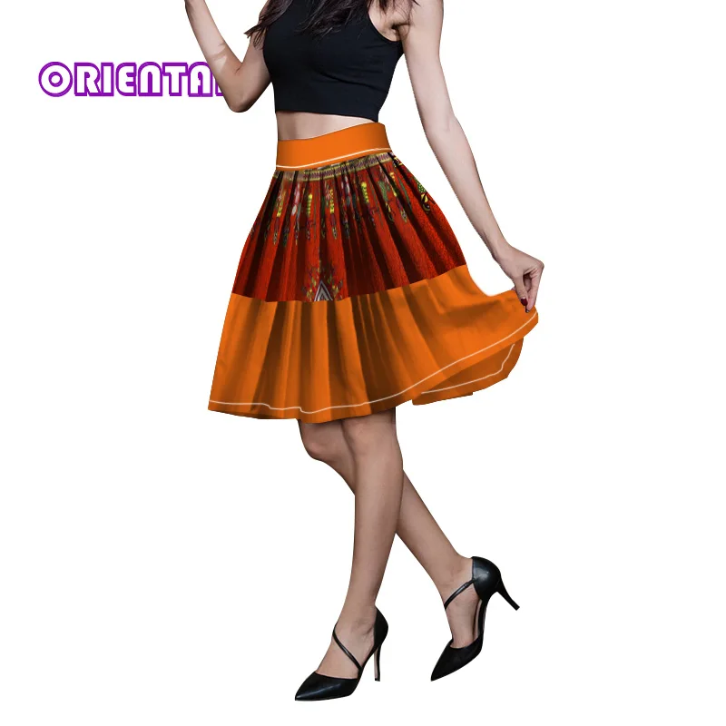 Юбки с вощеным принтом в африканском стиле для женщин и девочек Короткие