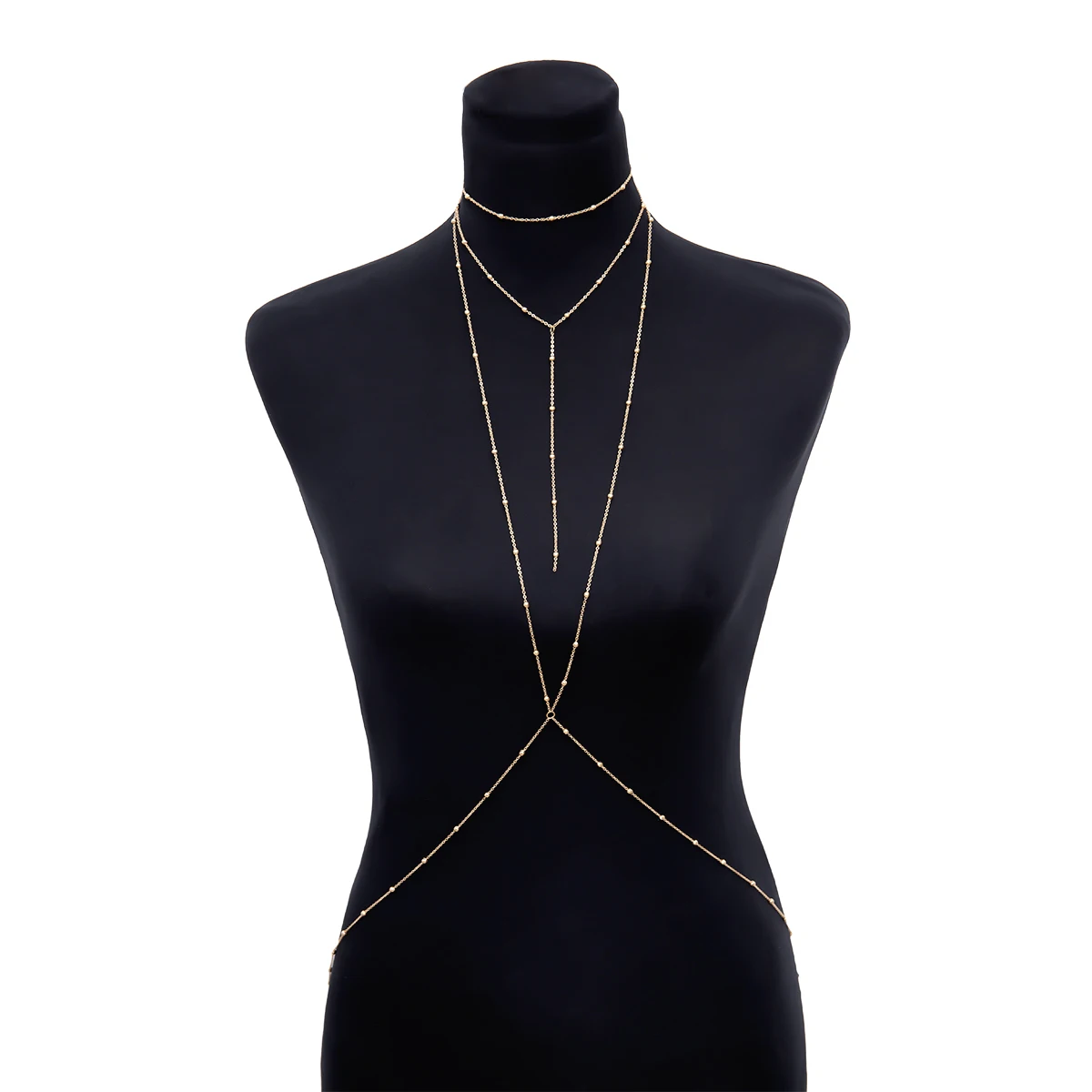 Simple Style Beach/Party Necklace with Belly Body Chain Fashion Sexy Copper Sequins Body Jewelry for Women